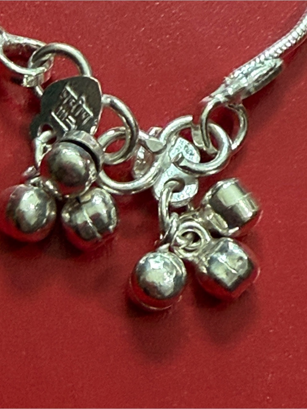 Vintage Indian Payal Anklet — Ghungroo Bell Charm Detail, Silver-Tone